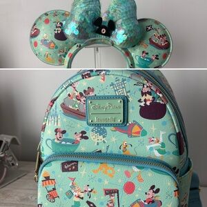 Disney Parks Loungefly Play in the Parks Backpack & Minnie Ears Set 2024
